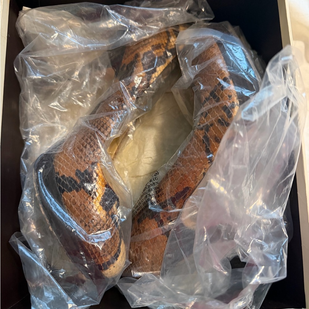 Coach Brown and Black Snake-Scale Reptile Hide